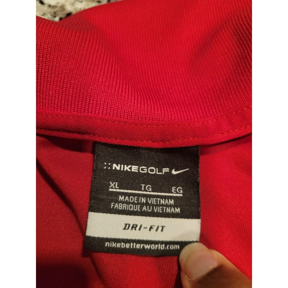 Nike Golf Dri-FIT Polo Shirt Mens XL Red Port of Lake Charles Logo Short Sleeve‎
